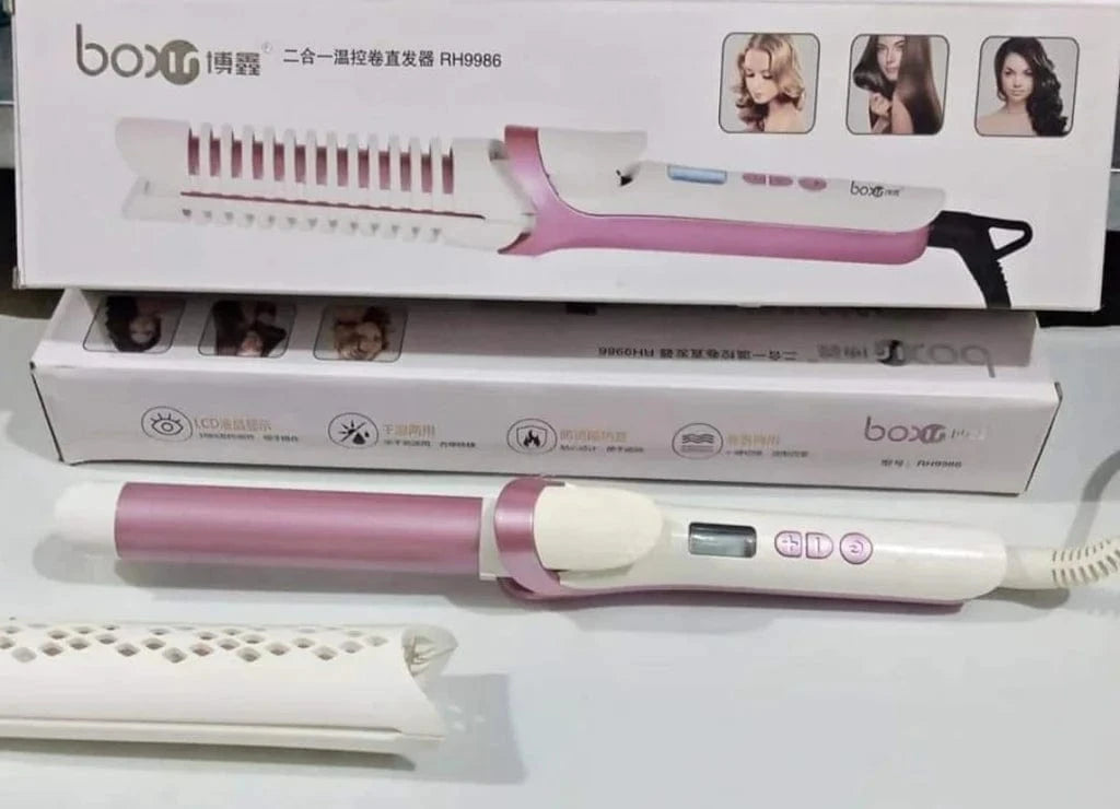 2 in 1 Hair Straightener & Curler with Digital Display