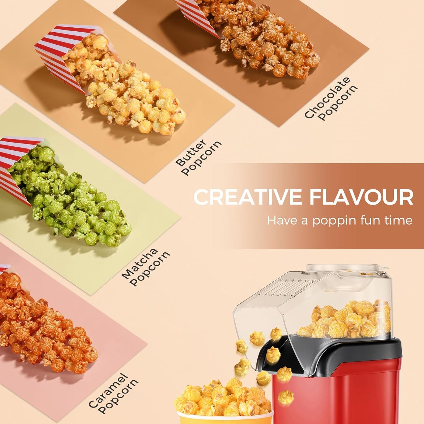 Portable Electric Popcorn Maker - Automatic Instant Popcorn Maker