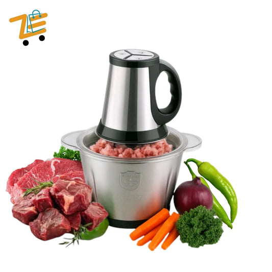 Zebazaar Electric Meat Chopper 500W with 3L stainless steel bowl and 4D blades