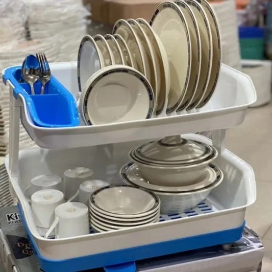 Double Layer Drainer Plate Stand - Storage Organizer Rack For Kitchen