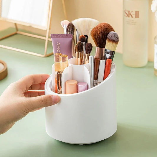 Rotating Makeup Brush Holder – Waterproof, 7 Slots