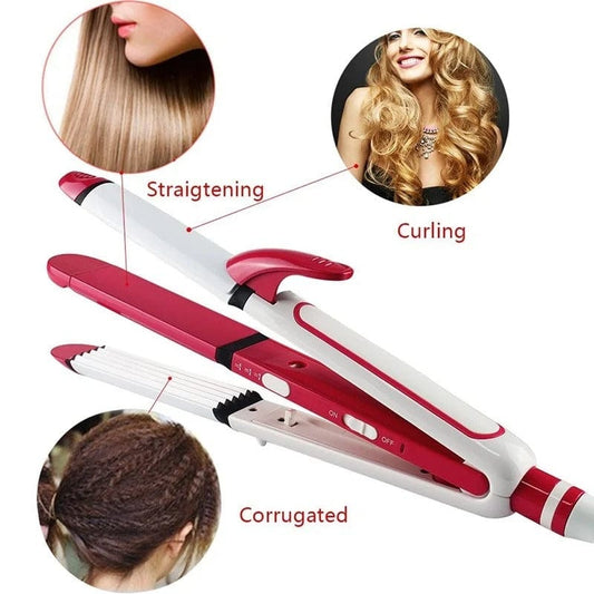 Shinon 3 IN 1 Hair Iron Professional Hair Straightener - Curler and Hair Crimper Styling