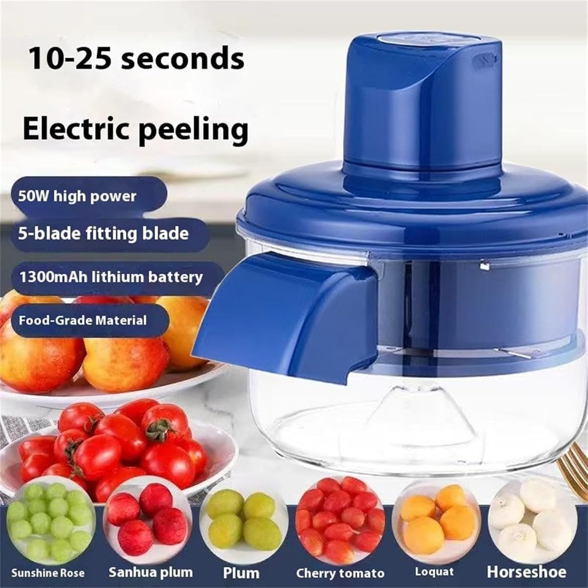 50W electric fruit and vegetable peeler automatic rechargeable potato apple peeler with stainless steel blade ze bazaar