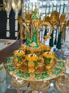 Luxury Turkish Arabic  Style Coffee\ Kahwa Cups - Zam zam Water  Set 6 Cups - Elegant Serving Set for Home & Gift