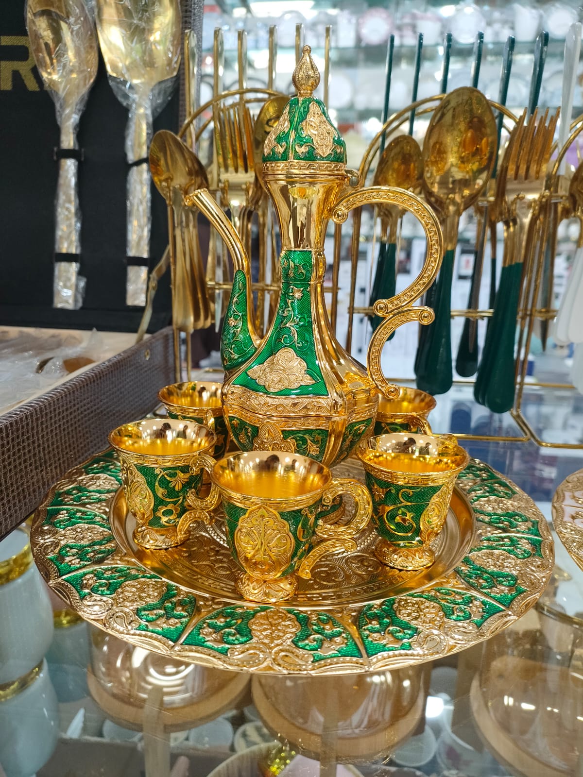 Luxury Turkish Arabic  Style Coffee\ Kahwa Cups - Zam zam Water  Set 6 Cups - Elegant Serving Set for Home & Gift