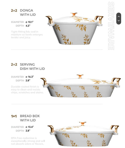 Vision Double Glaze 88-Piece Dinner Set