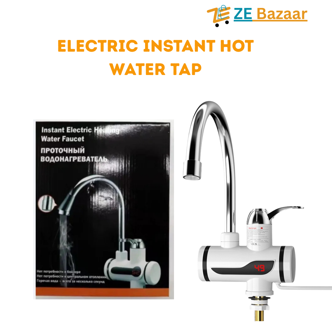 Electric Hot Water Faucet Tap with LED Digital Display - Russian Import