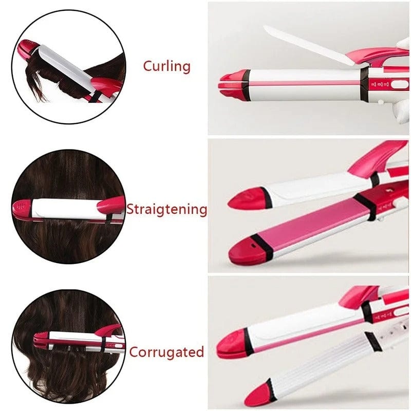 Shinon 3 IN 1 Hair Iron Professional Hair Straightener - Curler and Hair Crimper Styling