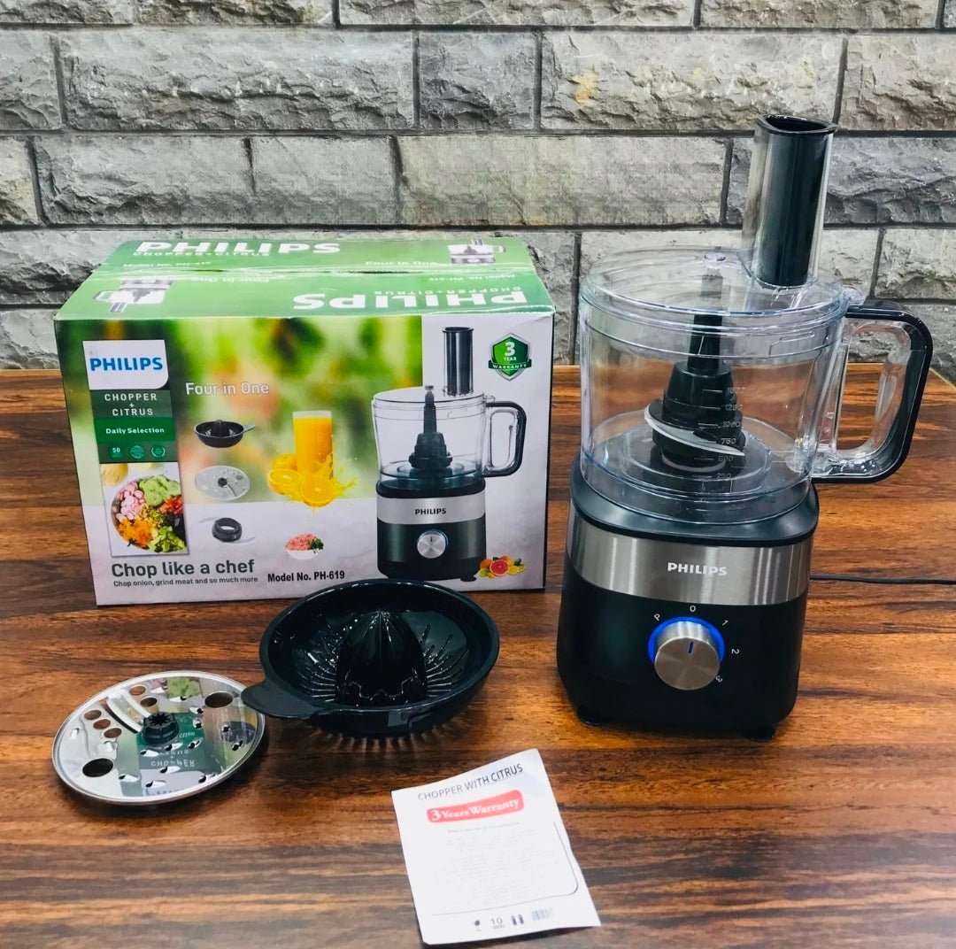 4 in 1 Philips & Kenwood Chopper & Citrus Juicer | Vegetable & Meat Chopper, Citrus Juicer, Kadukash & Vegetable Slicer