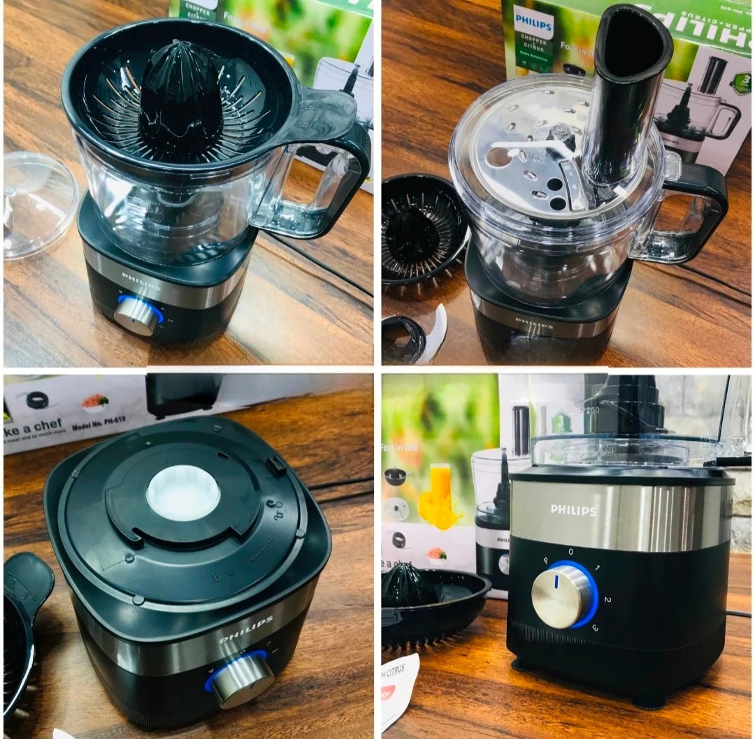 4 in 1 Philips & Kenwood Chopper & Citrus Juicer | Vegetable & Meat Chopper, Citrus Juicer, Kadukash & Vegetable Slicer
