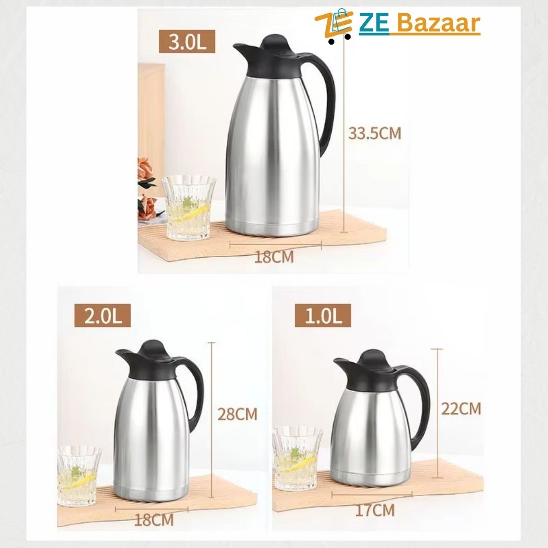 Stainless Steel Double Wall Vacuum Flask - Tea Thermos - Coffee Pot