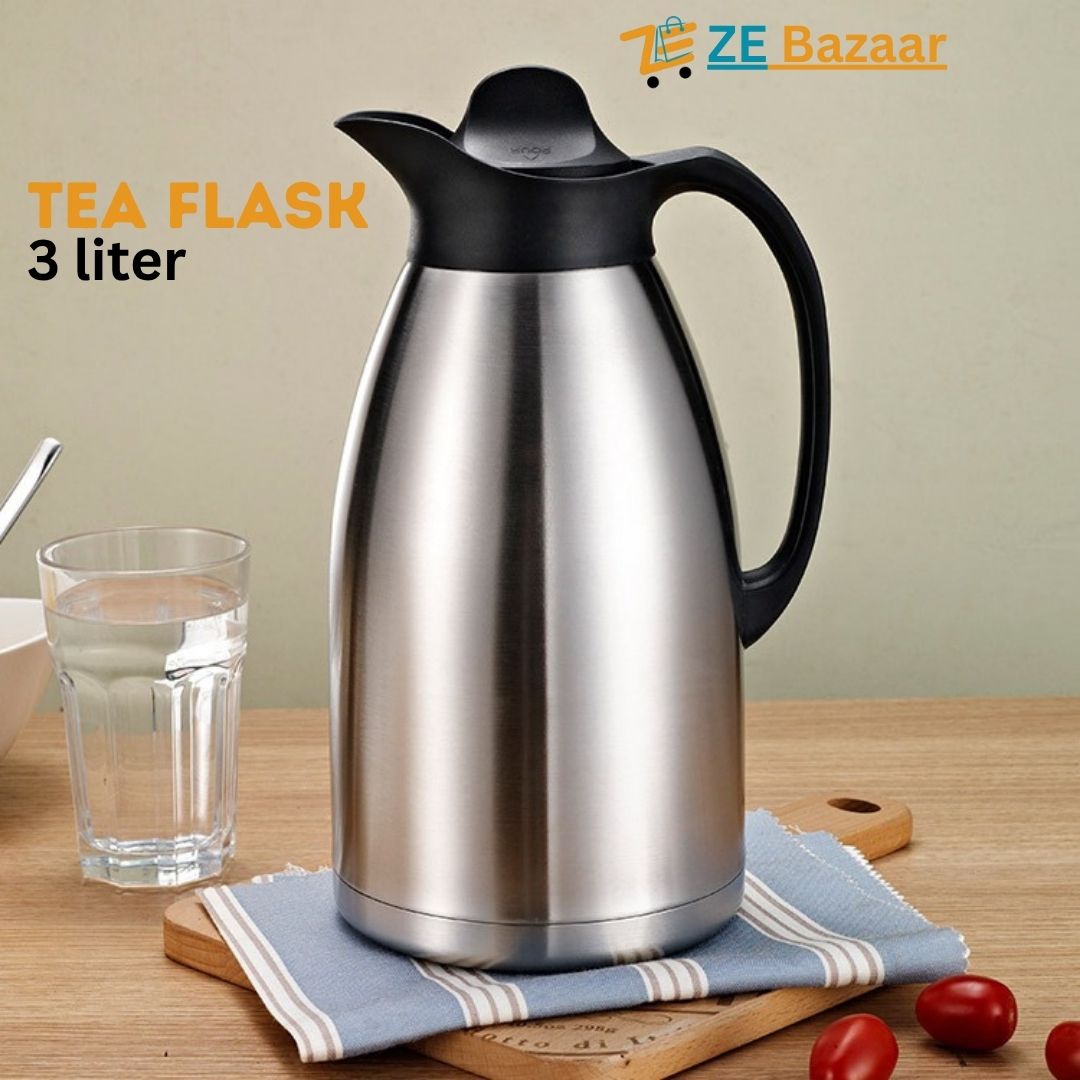 Stainless Steel Double Wall Vacuum Flask - Tea Thermos - Coffee Pot