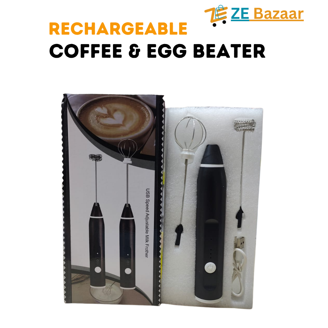 Rechargeable 2 in 1 Coffee & Egg Beater & Mixer Tool