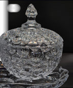 2 Piece Candy Jar Set with Lids and Diamond Tray