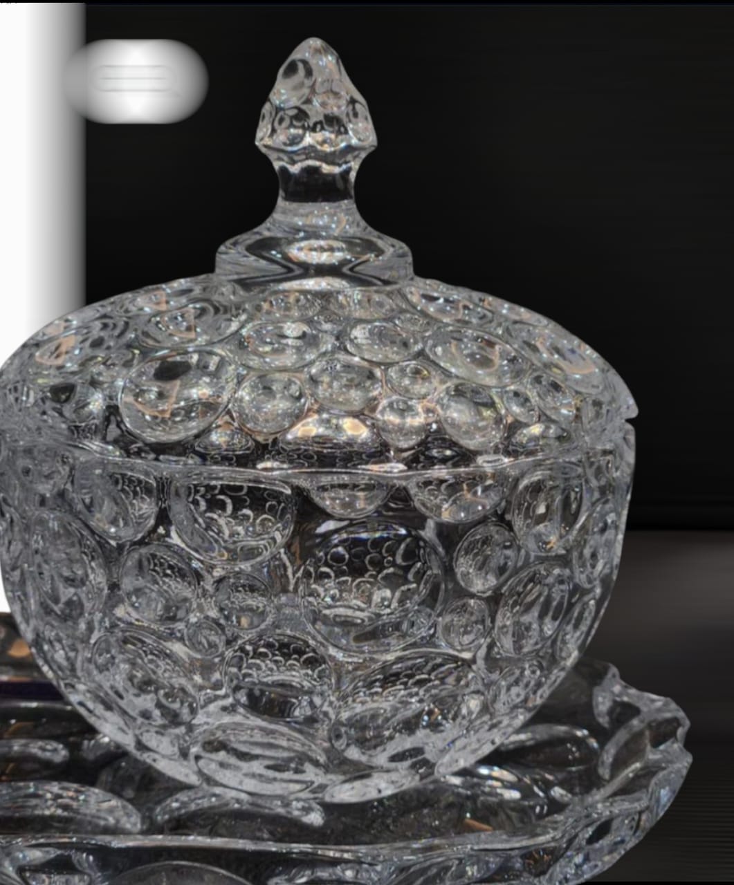 2 Piece Candy Jar Set with Lids and Diamond Tray