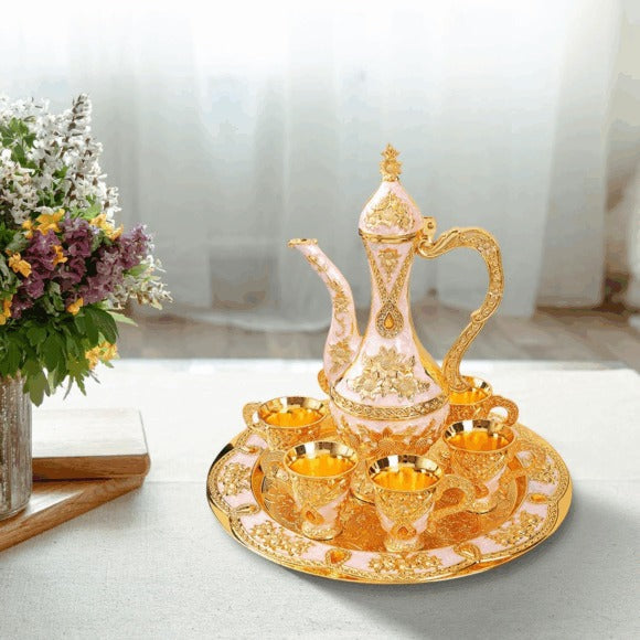 Luxury Turkish Arabic  Style Coffee\ Kahwa Cups - Zam zam Water  Set 6 Cups - Elegant Serving Set for Home & Gift