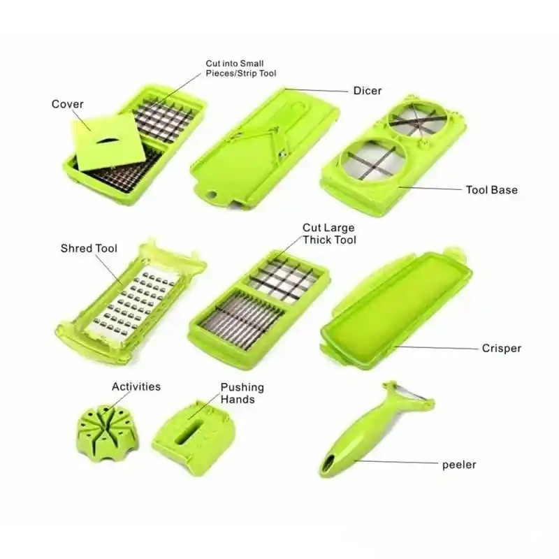 Nicer Dicer Plus 12-in-1 Vegetables Cutter, Fruit Slicer, Vegetables Peeler, All-in-One Vegetables & Fruits Slicer, Peeler & Grater