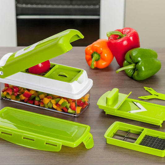 Nicer Dicer Plus 12-in-1 Vegetables Cutter, Fruit Slicer, Vegetables Peeler, All-in-One Vegetables & Fruits Slicer, Peeler & Grater