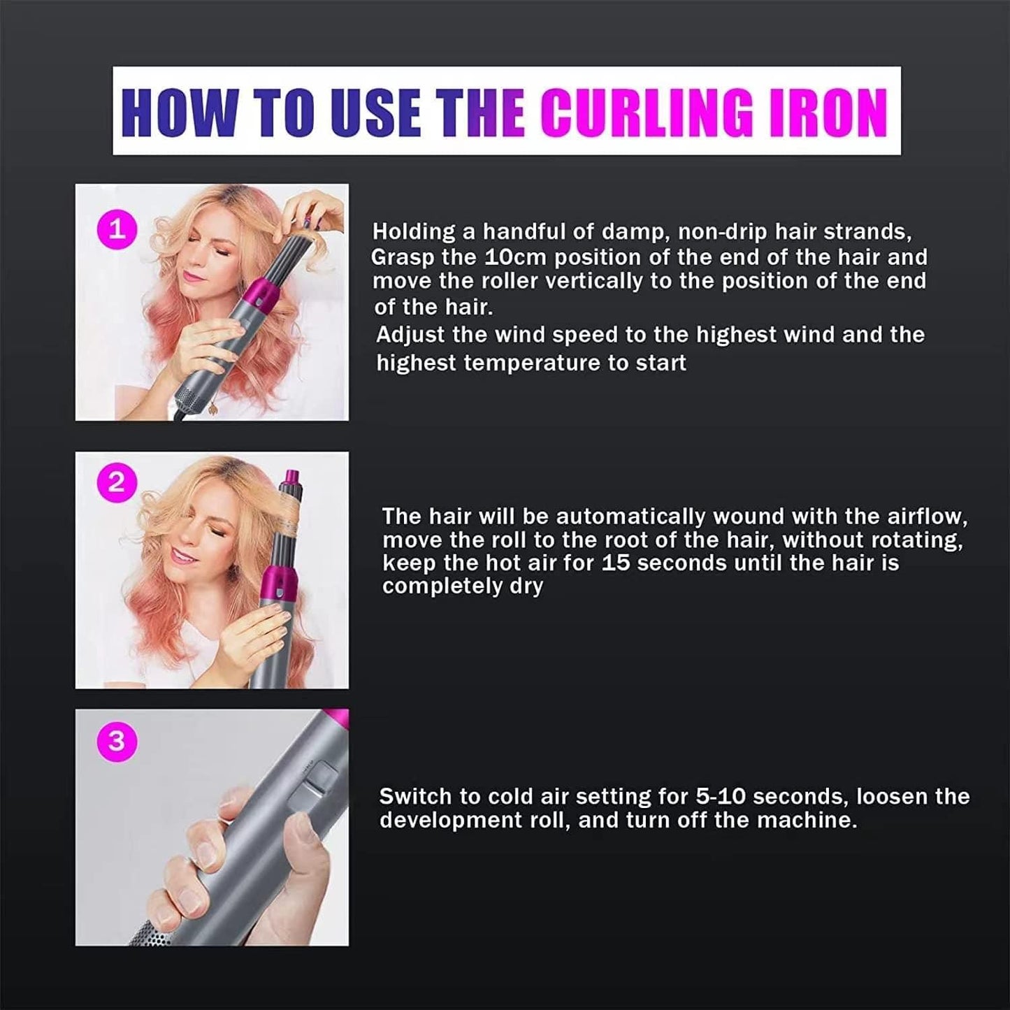 Professional 5-in-1 Hair Styler – Dryer, Curler & Straightener