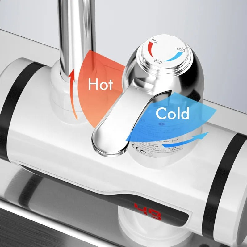 Electric Hot Water Faucet Tap with LED Digital Display - Russian Import