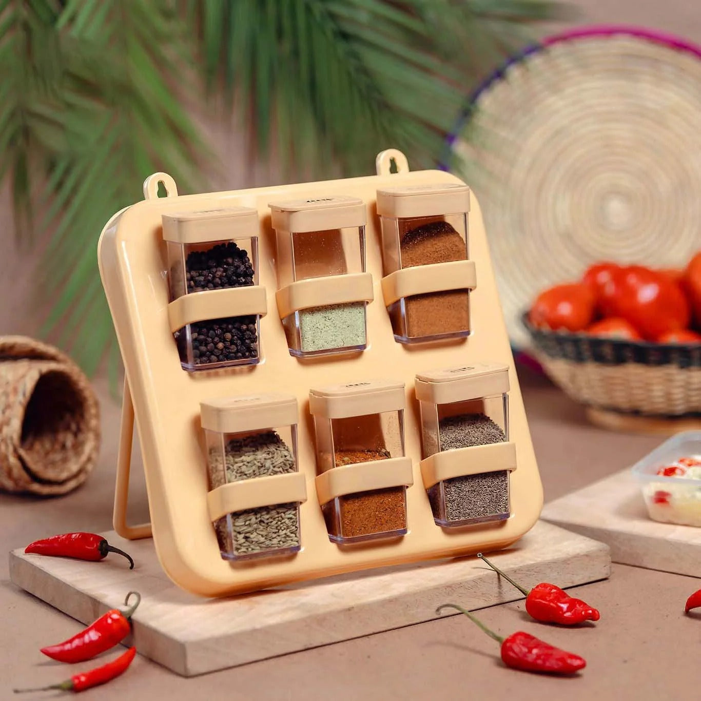 Mini Spice Rack Set – 6 Jars