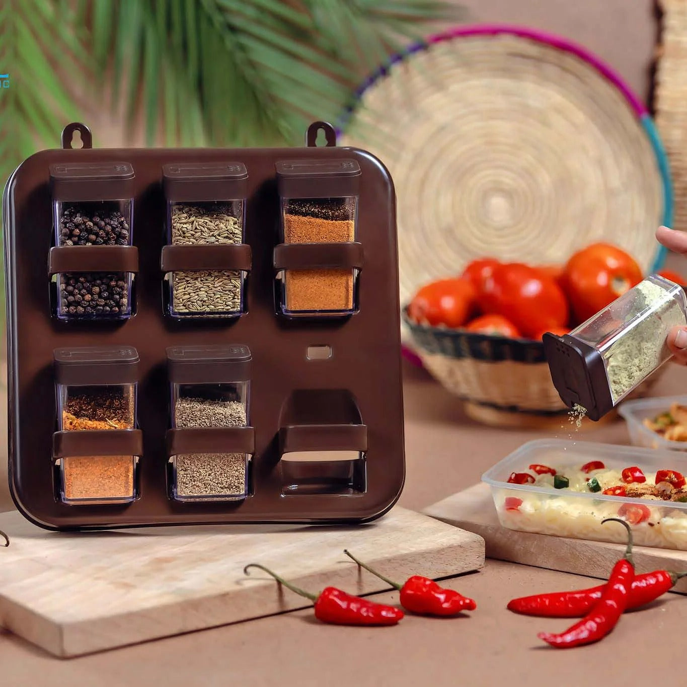Mini Spice Rack Set – 6 Jars