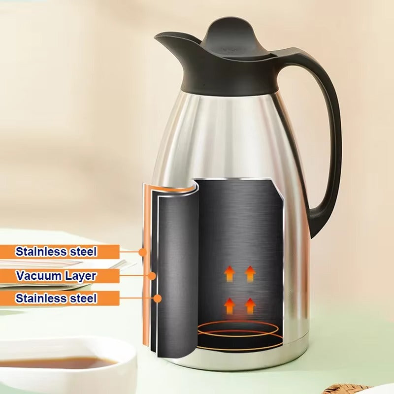 Stainless Steel Double Wall Vacuum Flask - Tea Thermos - Coffee Pot