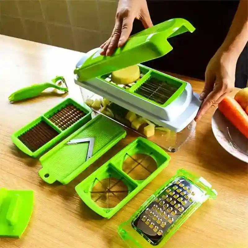 Nicer Dicer Plus 12-in-1 Vegetables Cutter, Fruit Slicer, Vegetables Peeler, All-in-One Vegetables & Fruits Slicer, Peeler & Grater