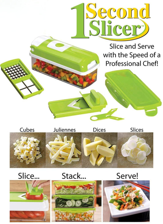 Nicer Dicer Plus 12-in-1 Vegetables Cutter, Fruit Slicer, Vegetables Peeler, All-in-One Vegetables & Fruits Slicer, Peeler & Grater