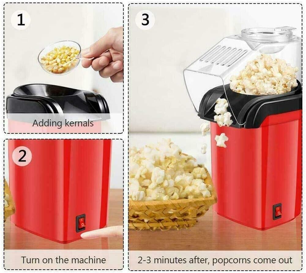 Portable Electric Popcorn Maker - Automatic Instant Popcorn Maker