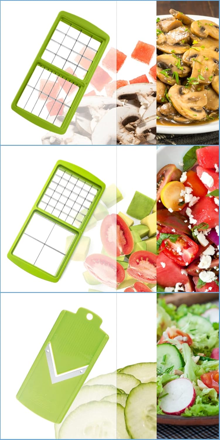 Nicer Dicer Plus 12-in-1 Vegetables Cutter, Fruit Slicer, Vegetables Peeler, All-in-One Vegetables & Fruits Slicer, Peeler & Grater