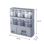 Spice Rack With Spice Jars & Spoons 9 X 1