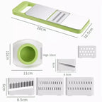 5-in-1 Vegetable Chopper – Stainless Steel Dicer, Slicer, Grater, Shredder & Peeler – Food Grade Kitchen Tool with Interchangeable Blades