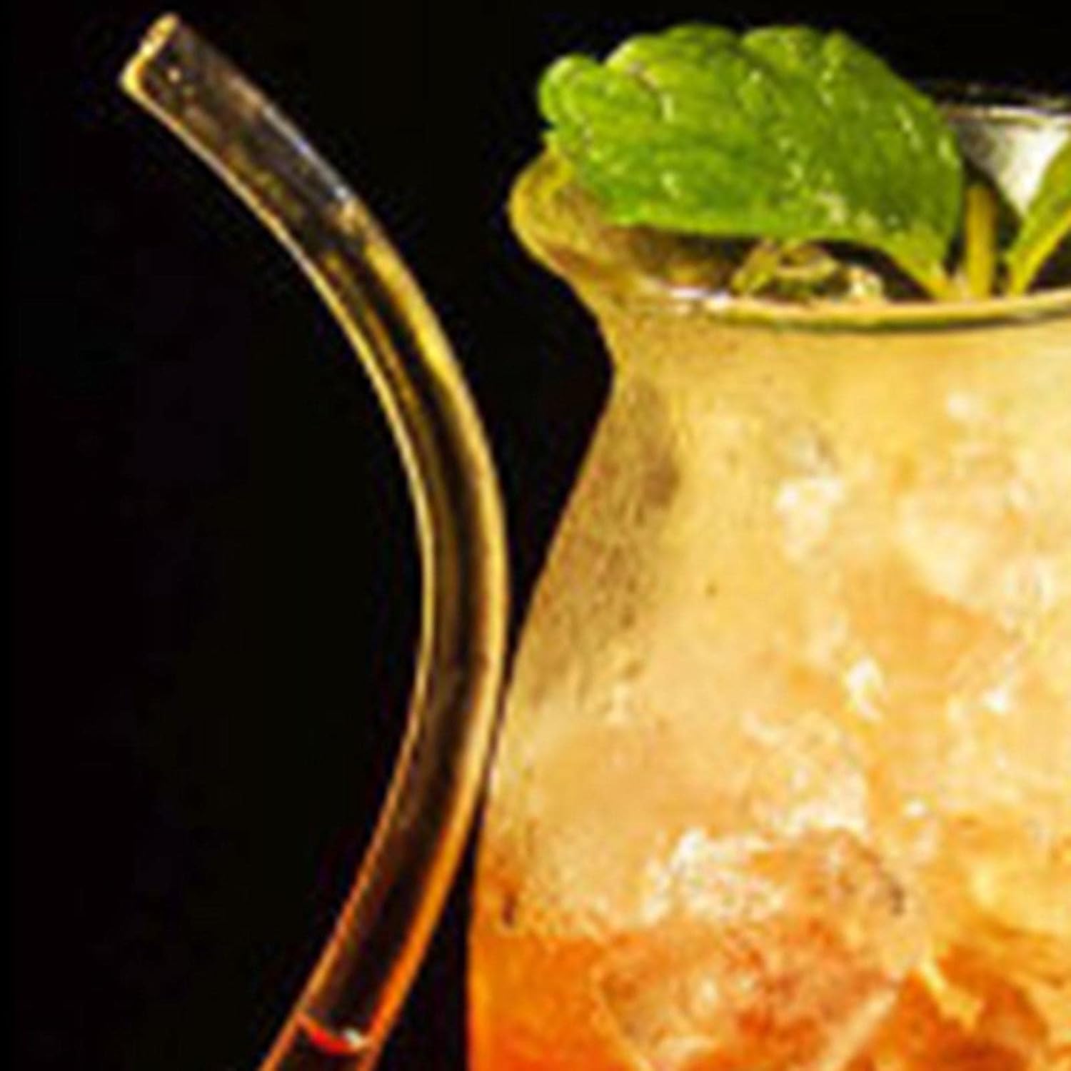 Curved Cocktail Glass with Built-In Straw - Unique Artistic Drinkware